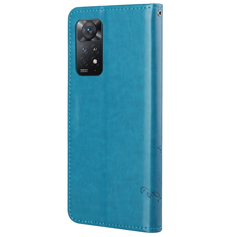 Nahkakotelo Perhonen Xiaomi Redmi Note 11 Pro Sininen