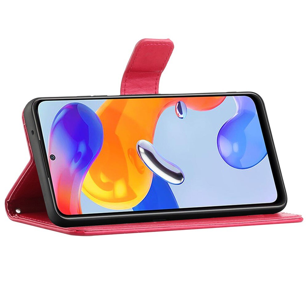 Nahkakotelo Perhonen Xiaomi Redmi Note 11 Pro Punainen