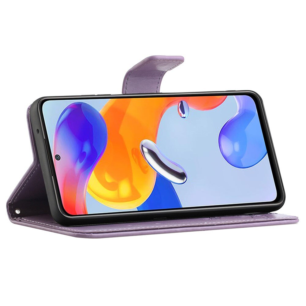 Nahkakotelo Perhonen Xiaomi Redmi Note 11 Pro Liila