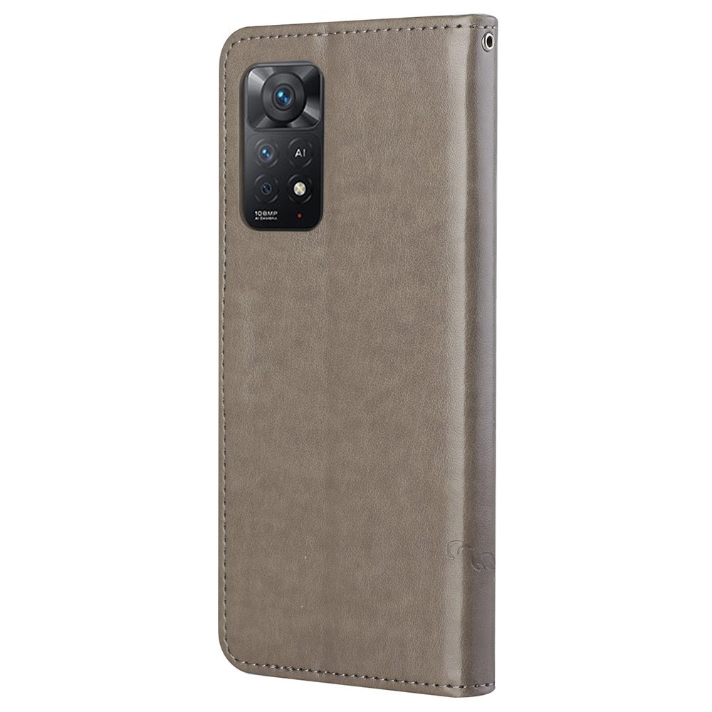 Nahkakotelo Perhonen Xiaomi Redmi Note 11 Pro Harmaa