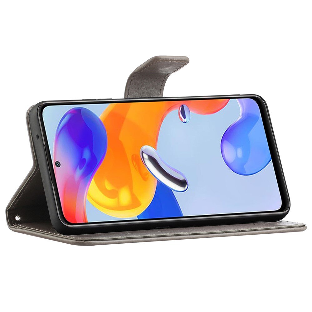 Nahkakotelo Perhonen Xiaomi Redmi Note 11 Pro Harmaa
