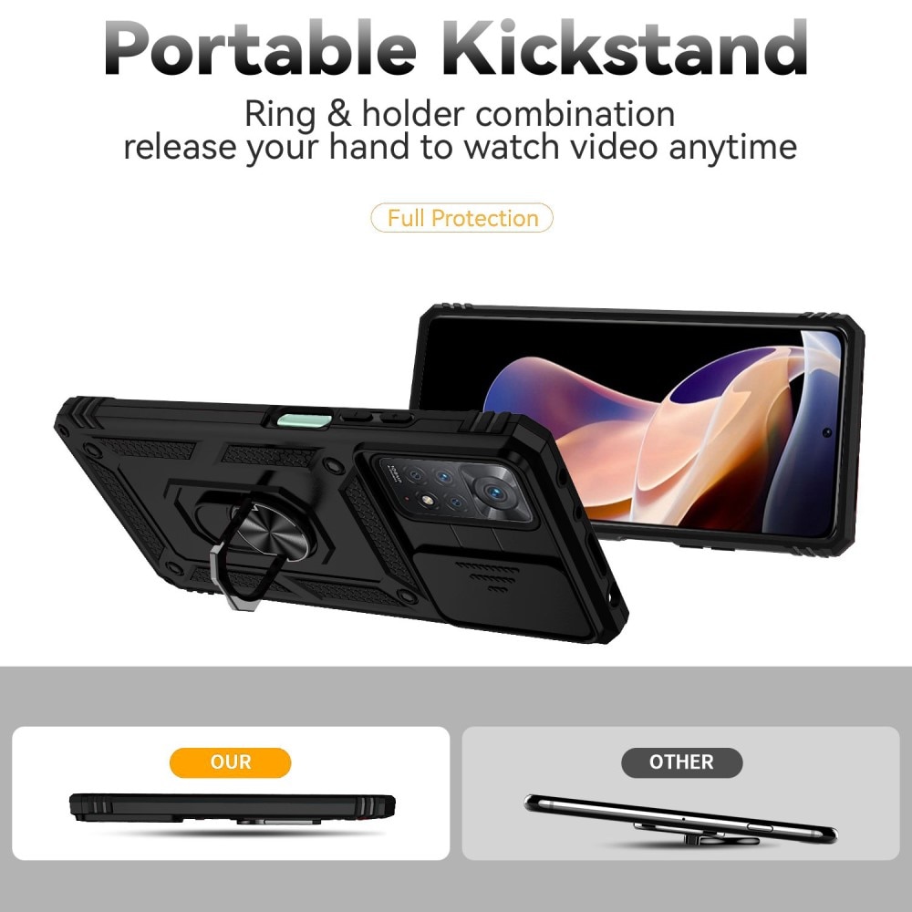 Hybridikuori Ring + Kamerasuojalla Xiaomi Redmi Note 11 Pro Musta
