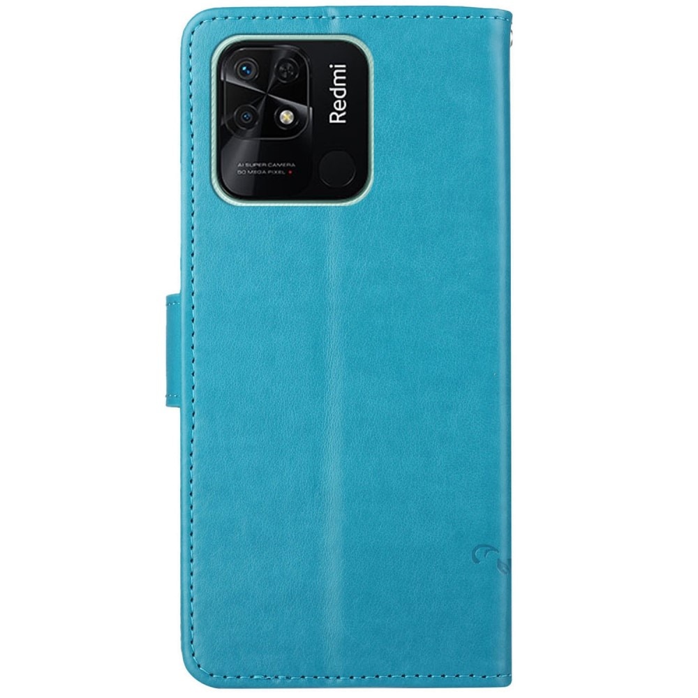 Nahkakotelo Perhonen Xiaomi Redmi 10C Sininen