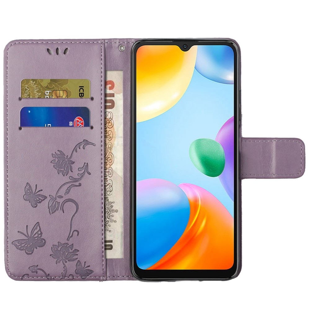 Nahkakotelo Perhonen Xiaomi Redmi 10C Liila