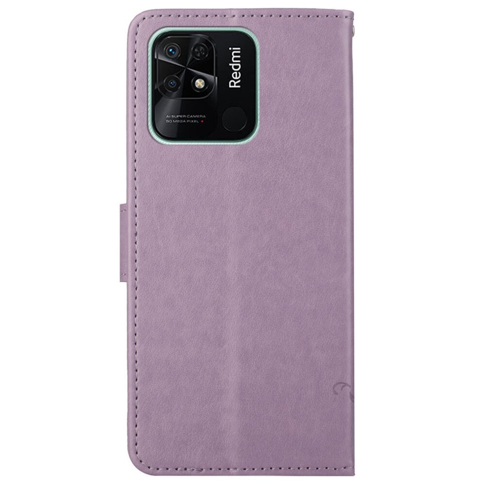 Nahkakotelo Perhonen Xiaomi Redmi 10C Liila