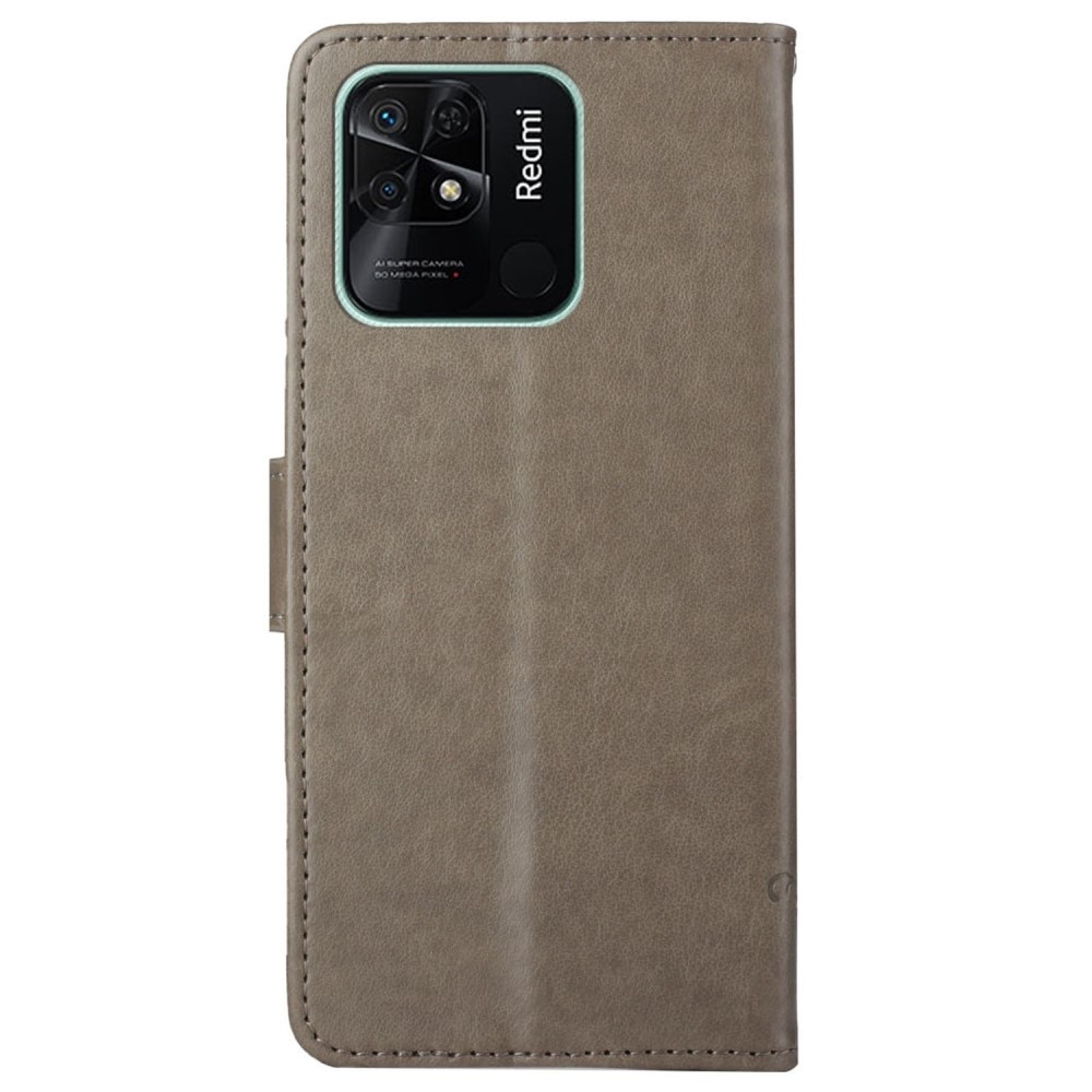 Nahkakotelo Perhonen Xiaomi Redmi 10C Harmaa