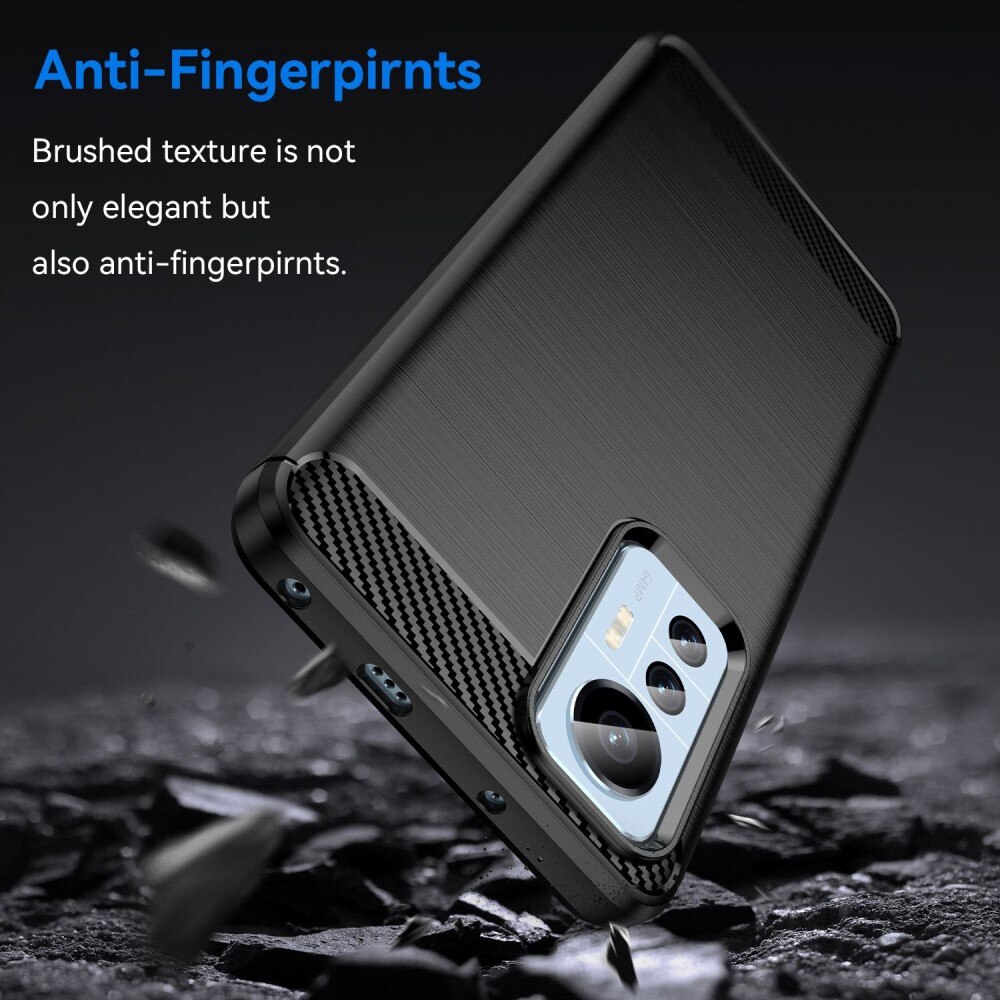 Xiaomi 12 Lite Kuori TPU Brushed Musta