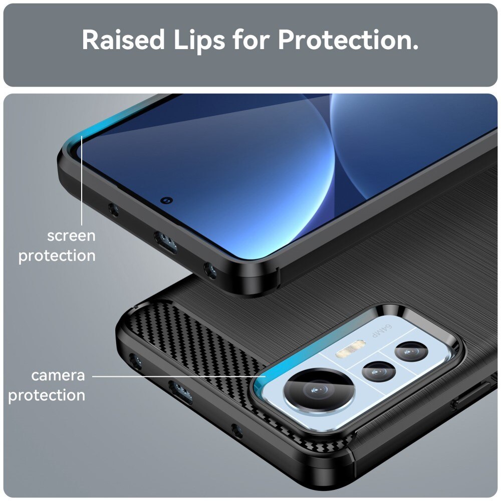 Xiaomi 12 Lite Kuori TPU Brushed Musta