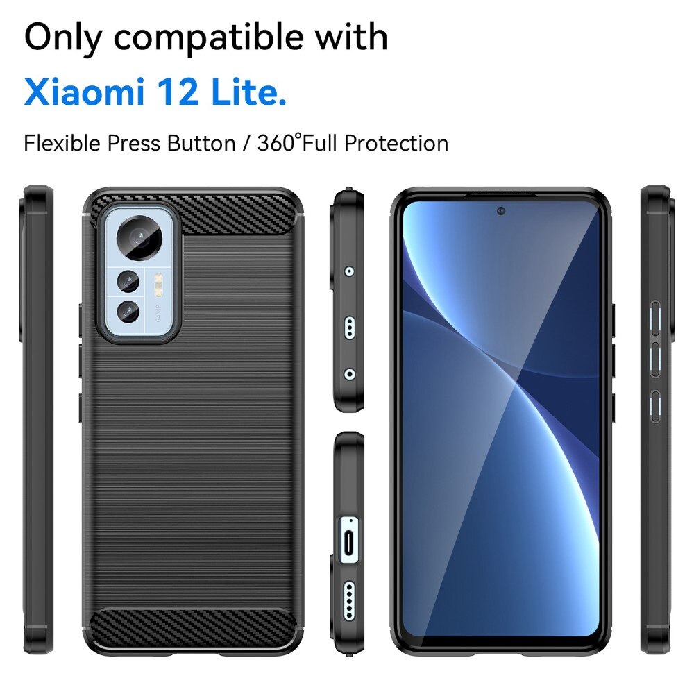 Xiaomi 12 Lite Kuori TPU Brushed Musta