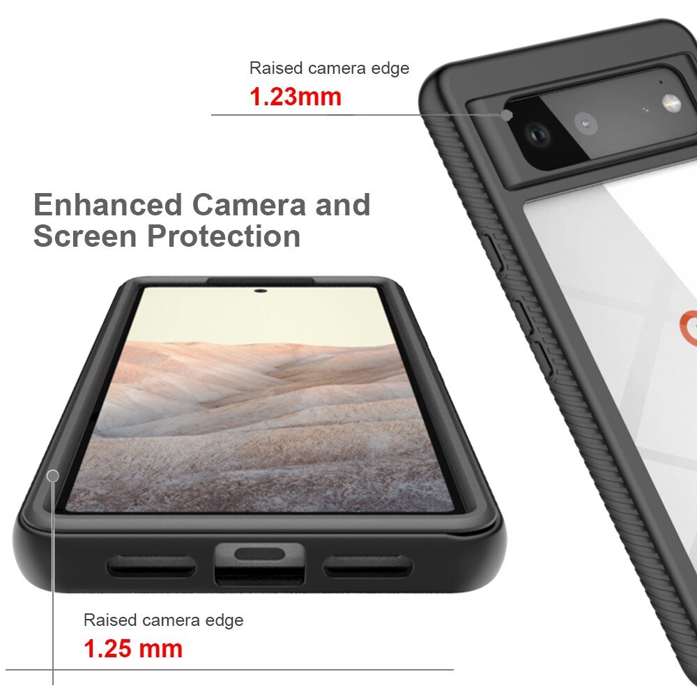 Full Cover Kuori Google Pixel 6 Musta