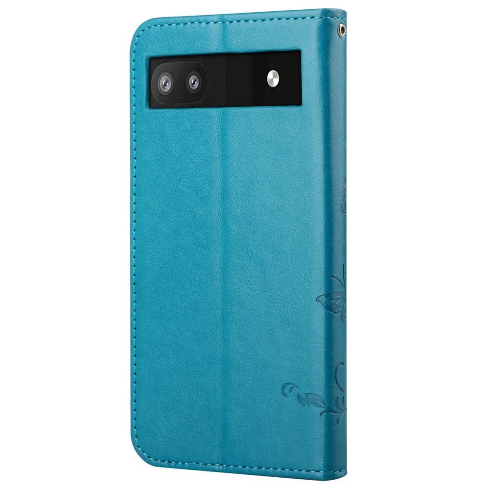 Nahkakotelo Perhonen Google Pixel 6a Sininen