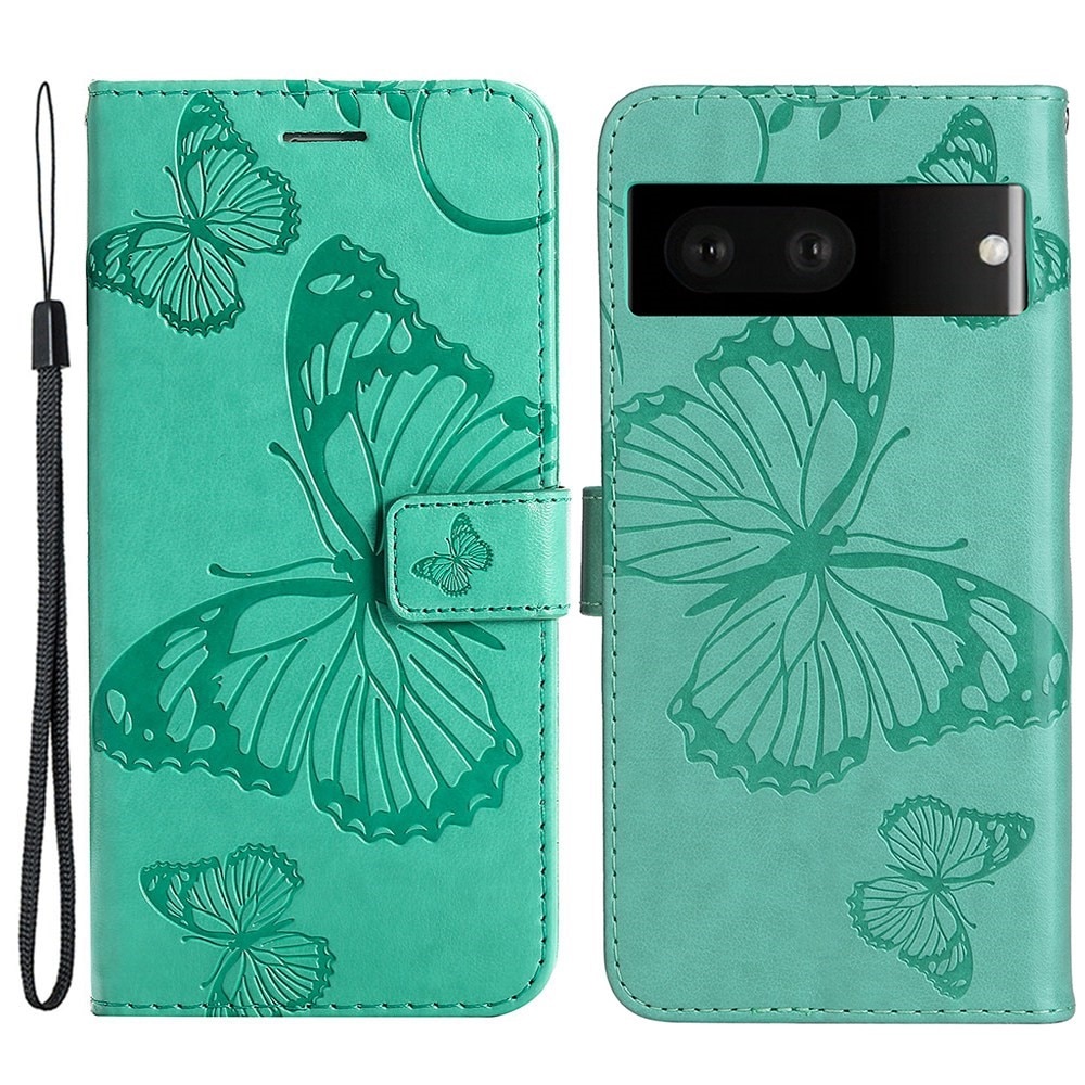 Nahkakotelo Perhonen Google Pixel 7 Vihreä