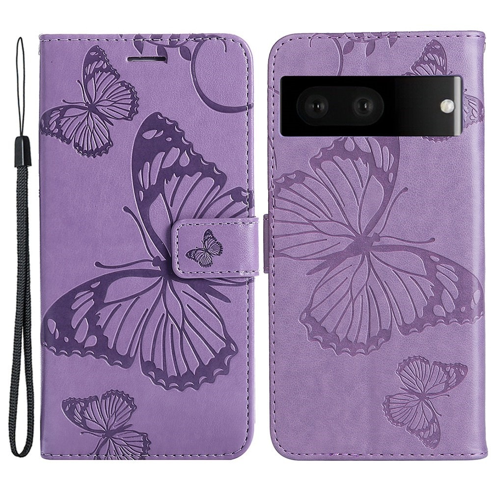 Nahkakotelo Perhonen Google Pixel 7 Liila
