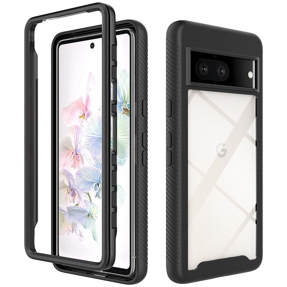 Full Cover Kuori Google Pixel 7 musta