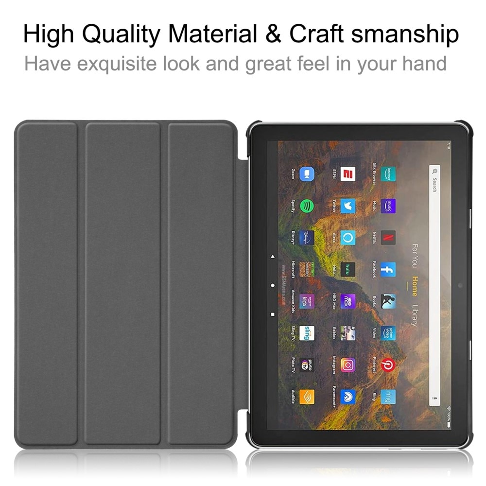 Kotelo Tri-fold Amazon Fire HD 10 (2021) musta