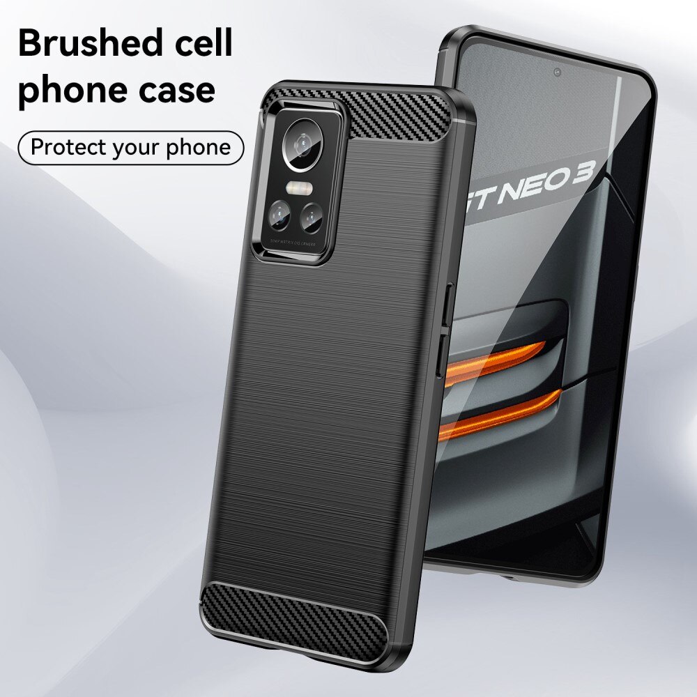 Realme GT Neo 3 Kuori TPU Brushed Musta