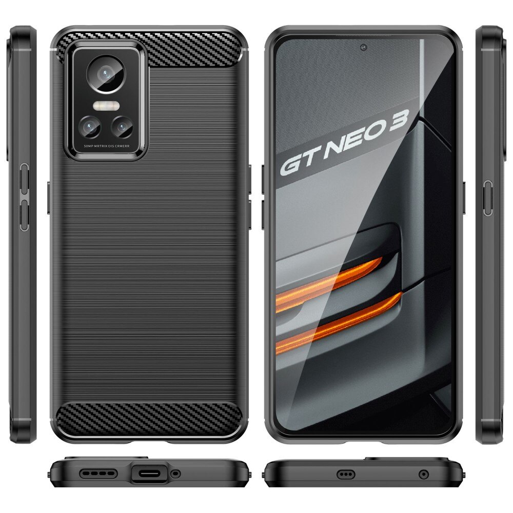 Realme GT Neo 3 Kuori TPU Brushed Musta