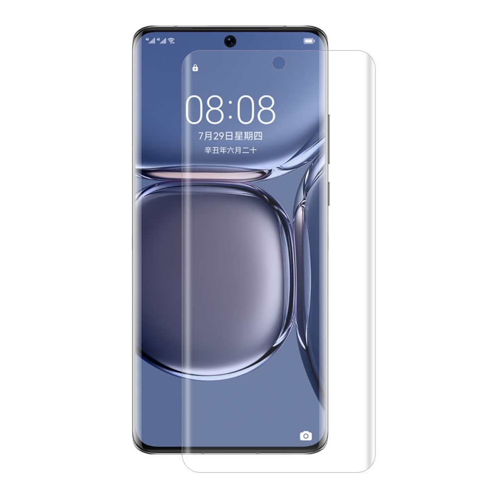 Koko näytön kaareva näytönsuoja Huawei P50 Pro Läpinäkyvä