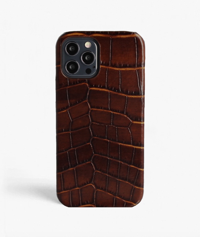 Kuori iPhone 12/iPhone 12 Pro Croco Ruskea