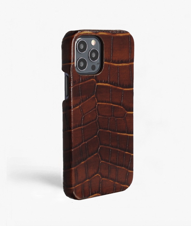 Kuori iPhone 12/iPhone 12 Pro Croco Ruskea
