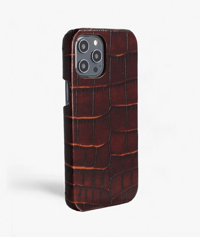 Kuori iPhone 12 Pro Max Croco Ruskea