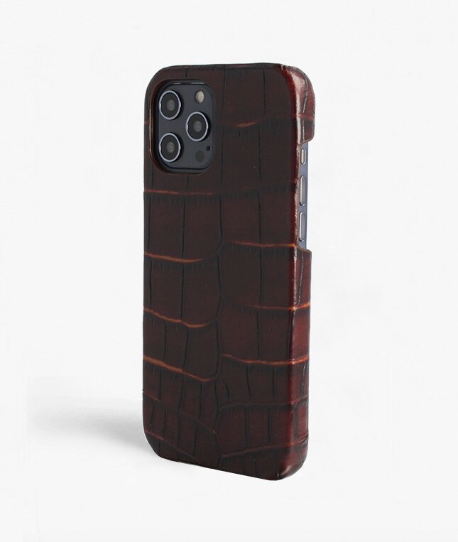 Kuori iPhone 12 Pro Max Croco Ruskea