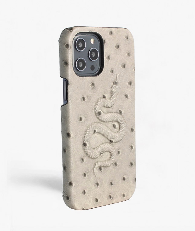 Kuori iPhone 12 Pro Max Snake Ostrich Grey
