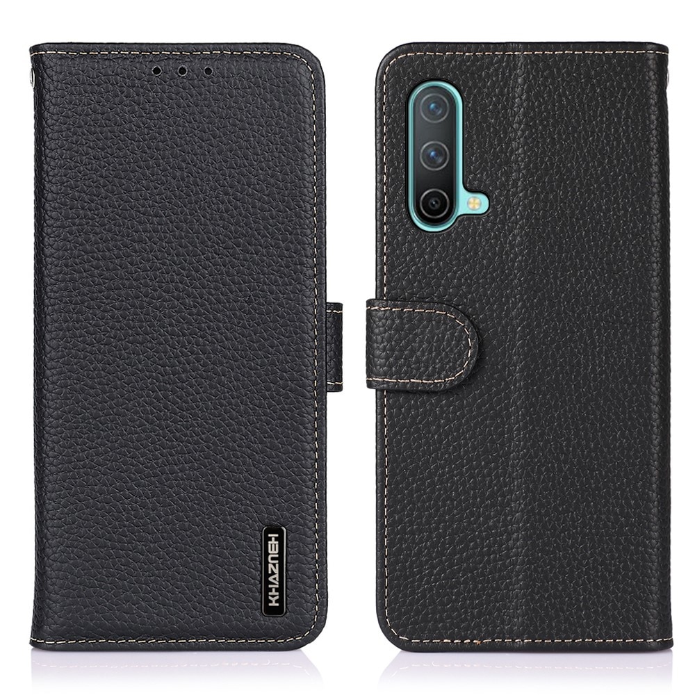 Real Leather Wallet OnePlus Nord CE 5G Black