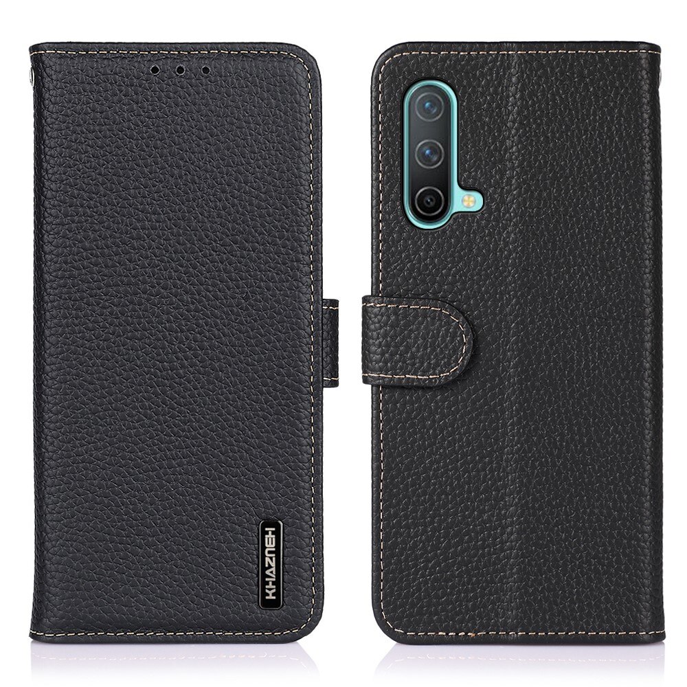 Real Leather Wallet OnePlus Nord CE 5G Black