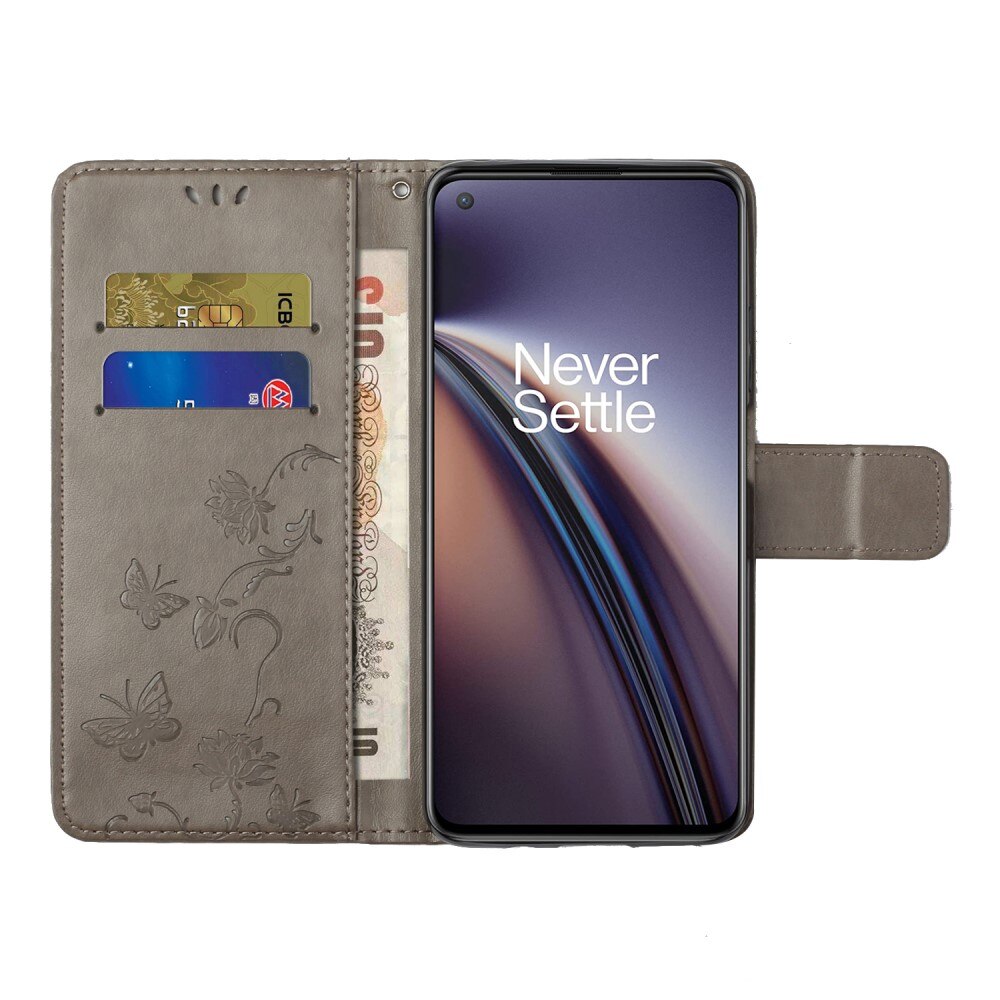Nahkakotelo Perhonen  OnePlus Nord CE 5G Harmaa