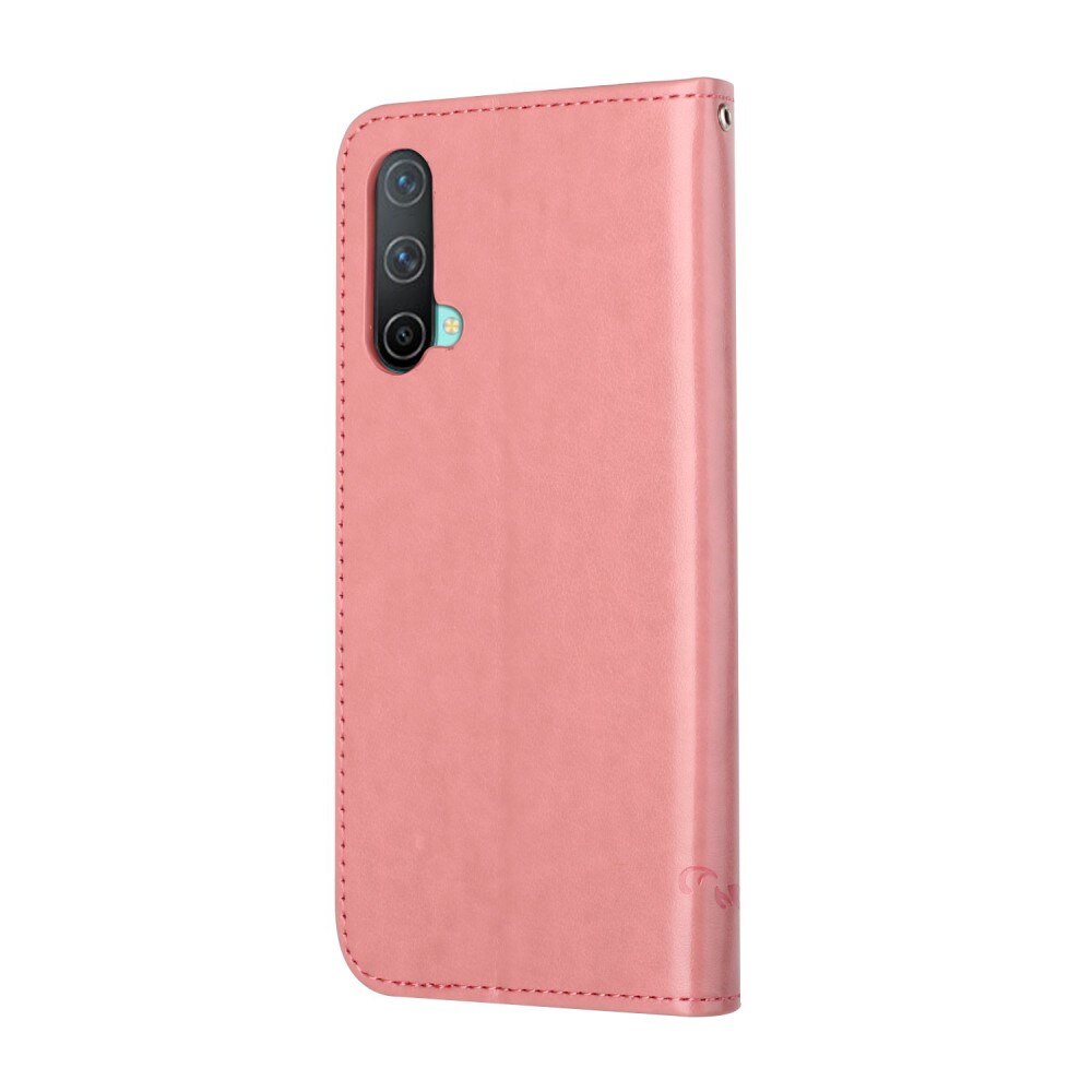 Nahkakotelo Perhonen  OnePlus Nord CE 5G Vaaleanpunainen
