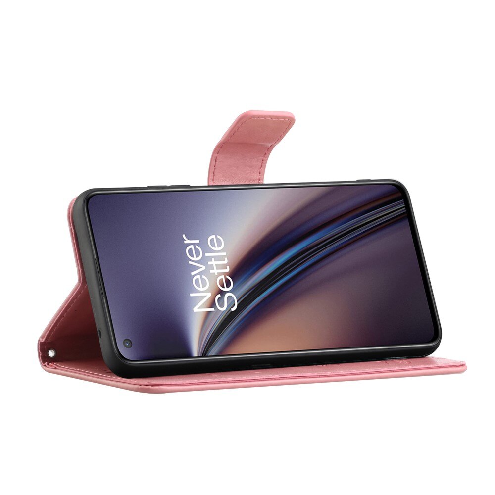 Nahkakotelo Perhonen  OnePlus Nord CE 5G Vaaleanpunainen