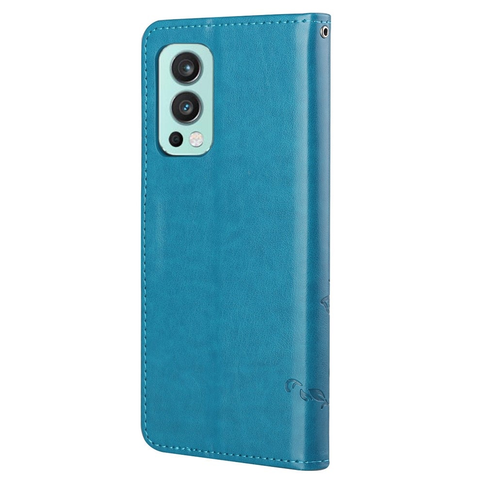 Nahkakotelo Perhonen OnePlus Nord 2 5G sininen