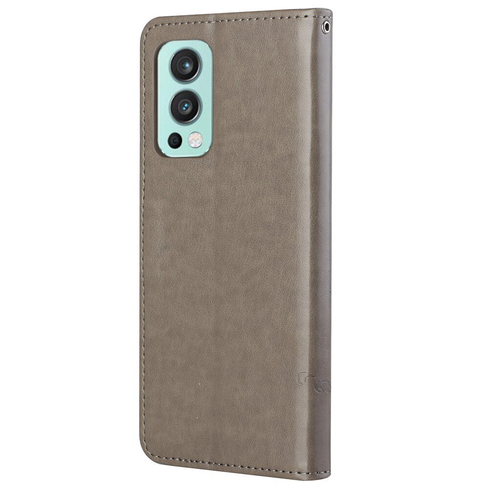Nahkakotelo Perhonen  OnePlus Nord 2 5G Harmaa