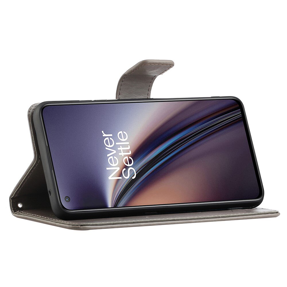 Nahkakotelo Perhonen  OnePlus Nord 2 5G Harmaa