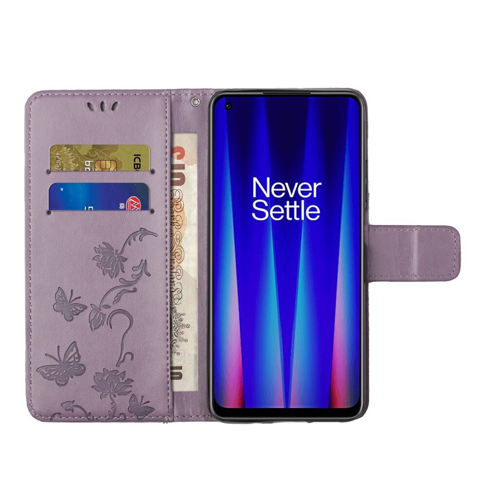 Nahkakotelo Perhonen  OnePlus Nord CE 5G Liila