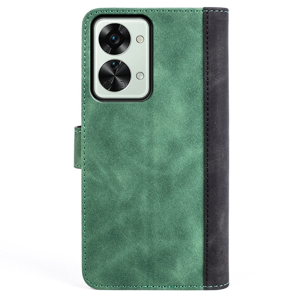 Color Splicing Lompakkokotelo OnePlus Nord 2T 5G vihreä