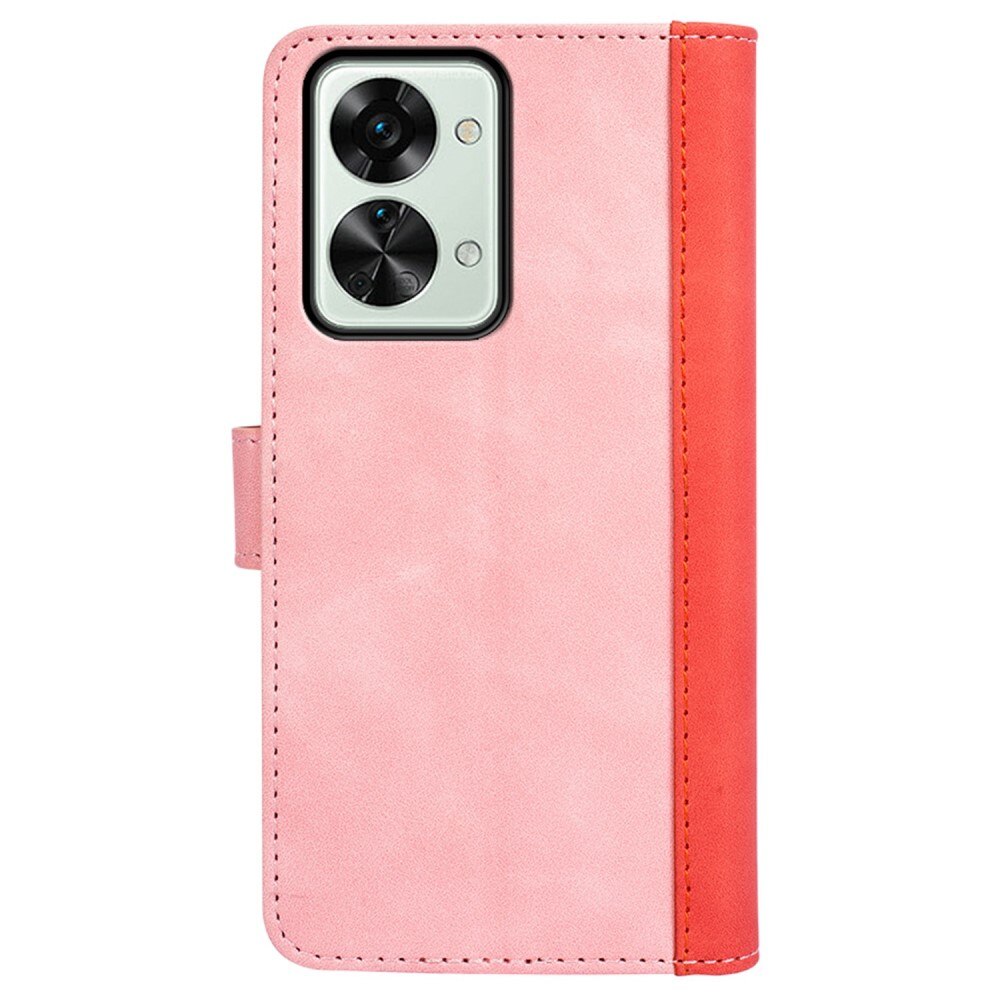 Color Splicing Lompakkokotelo OnePlus Nord 2T 5G vaaleanpunainen