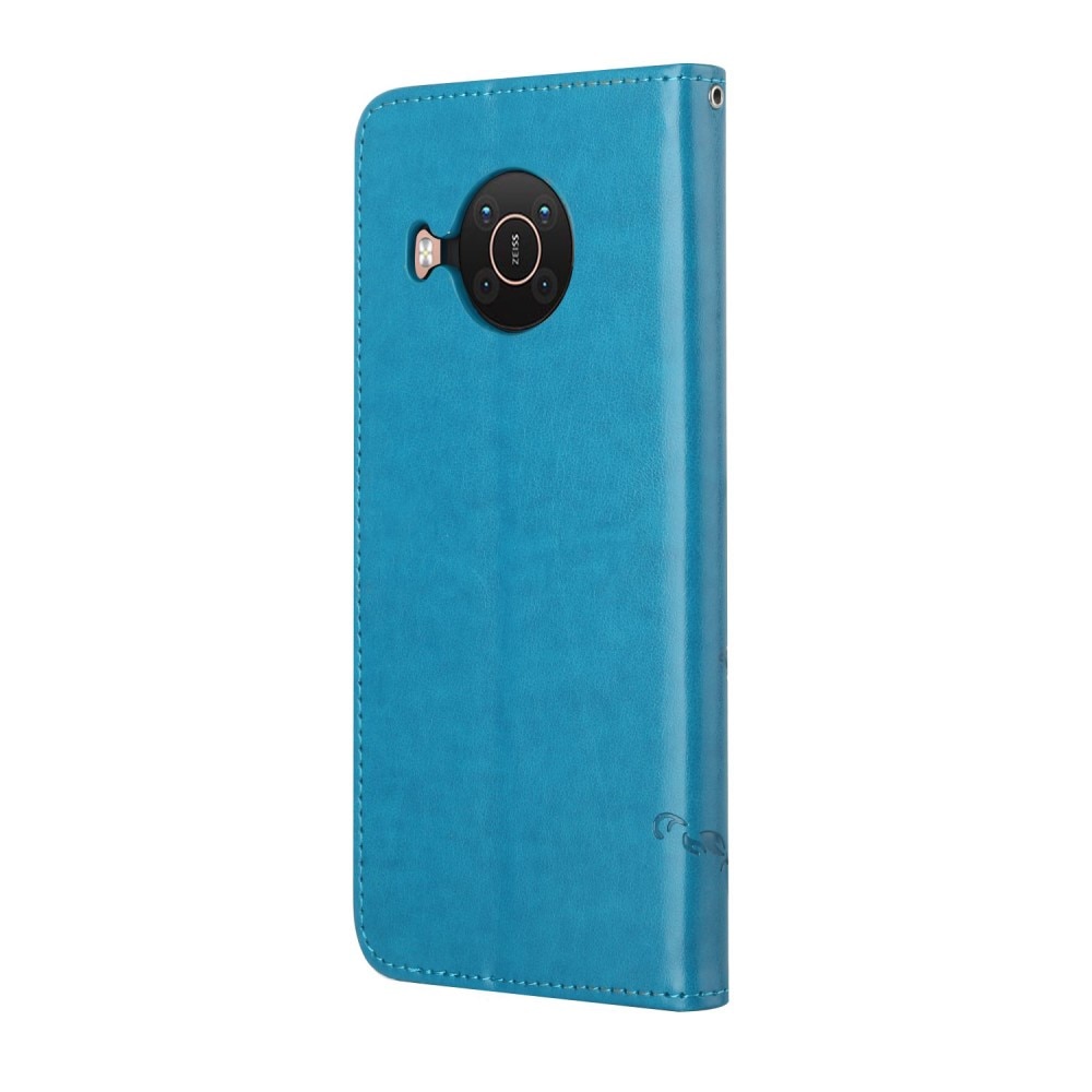 Nahkakotelo Perhonen Nokia X10/X20 sininen