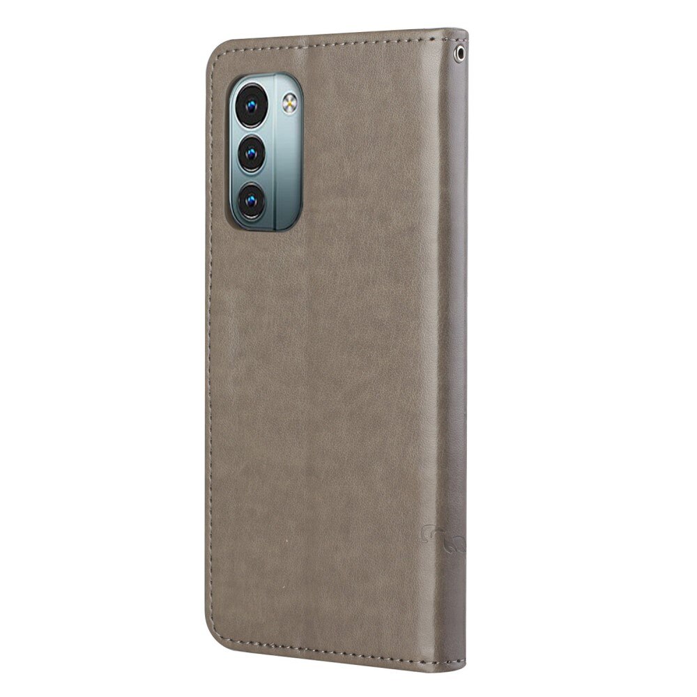 Nahkakotelo Perhonen  Nokia G11/Nokia G21 Harmaa