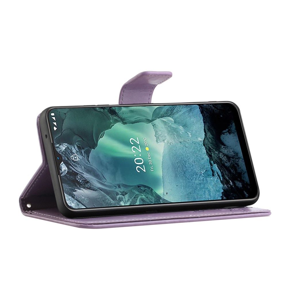 Nahkakotelo Perhonen  Nokia G11/Nokia G21 Liila