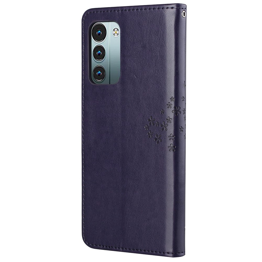 Nahkakotelo Perhonen Nokia G11/G21 tumma violetti