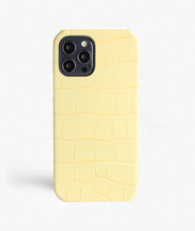 Kuori iPhone 12/iPhone 12 Pro Croco Keltainen