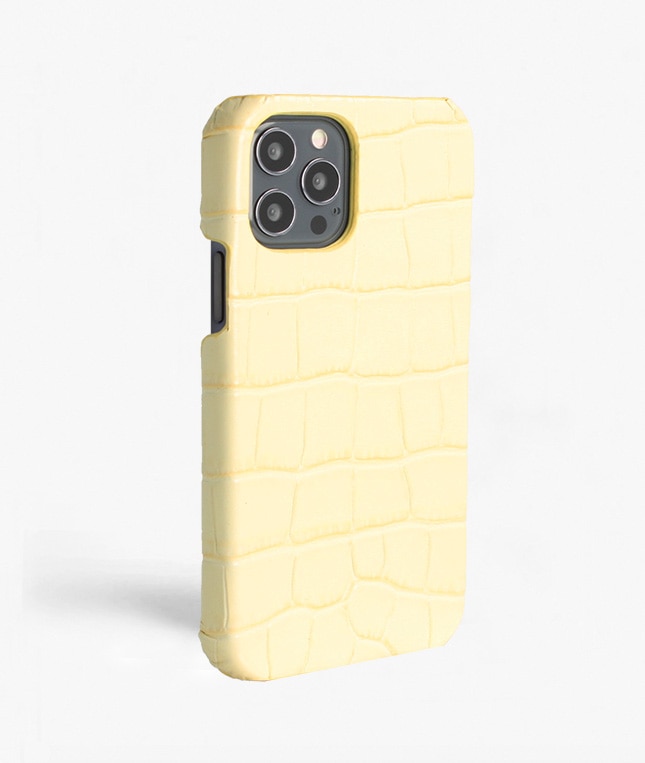 Kuori iPhone 12/iPhone 12 Pro Croco Keltainen