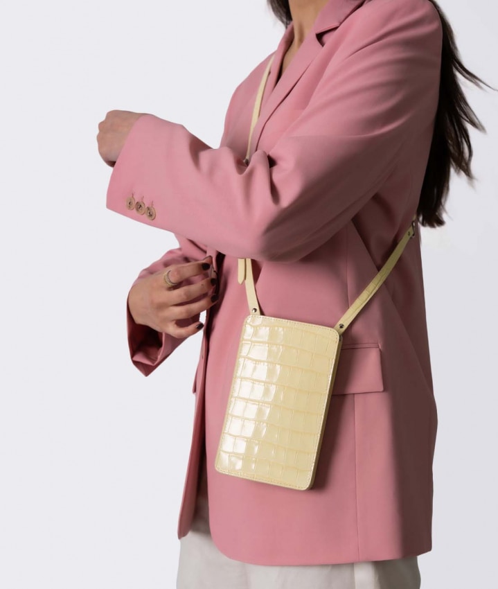 Smart Crossbody Laukku Croco Yellow