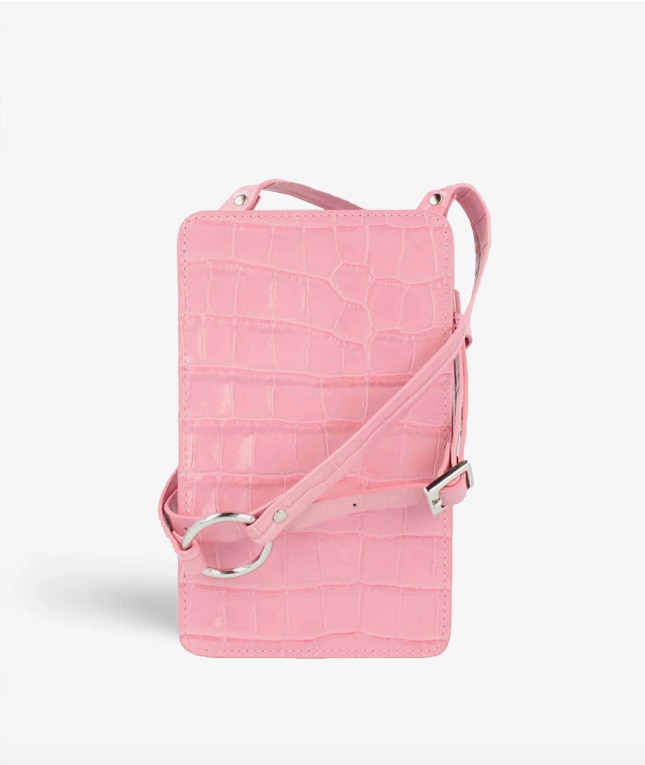 Smart Crossbody Laukku Croco Vaaleanpunainen