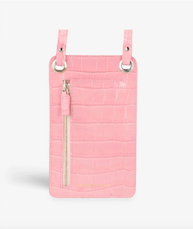 Smart Crossbody Laukku Croco Vaaleanpunainen