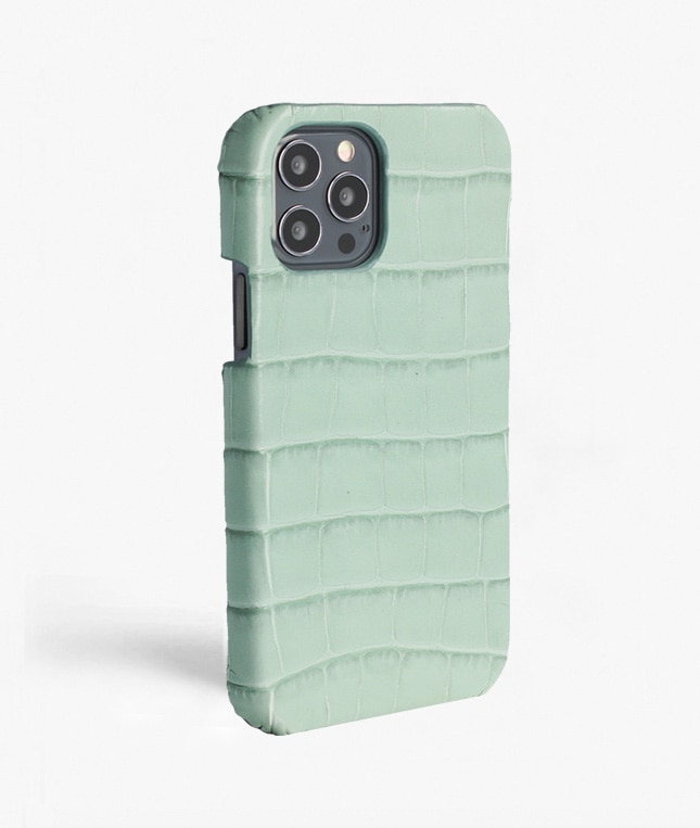 Kuori iPhone 12/iPhone 12 Pro Croco Vaaleanvihreä