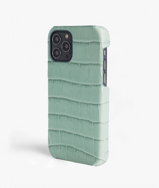 Kuori iPhone 12/iPhone 12 Pro Croco Vaaleanvihreä