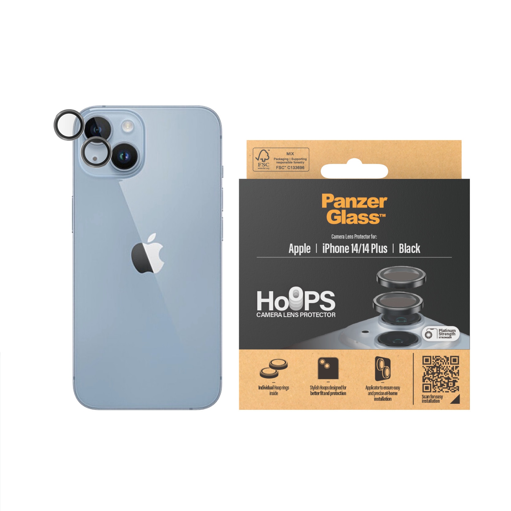iPhone 14 Plus Hoops Camera Lens Protector Black
